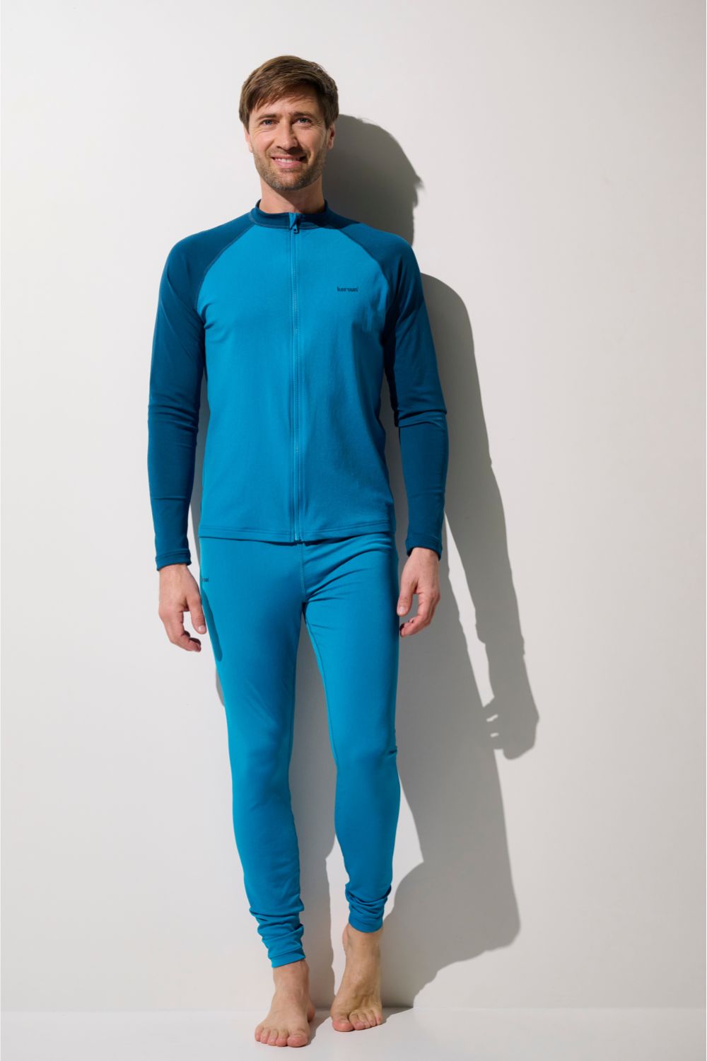 Veste de bain anti-UV - Moorea pour homme, en lycra bleu, idéal pour une protection solaire lors d'activités aquatiques.