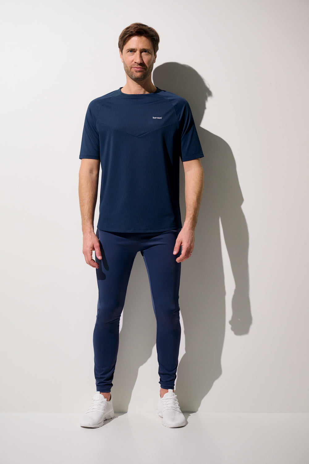 T-shirt anti-UV - Boston, bleu marine pour homme, léger et confortable, idéal pour le sport, UPF 50+.