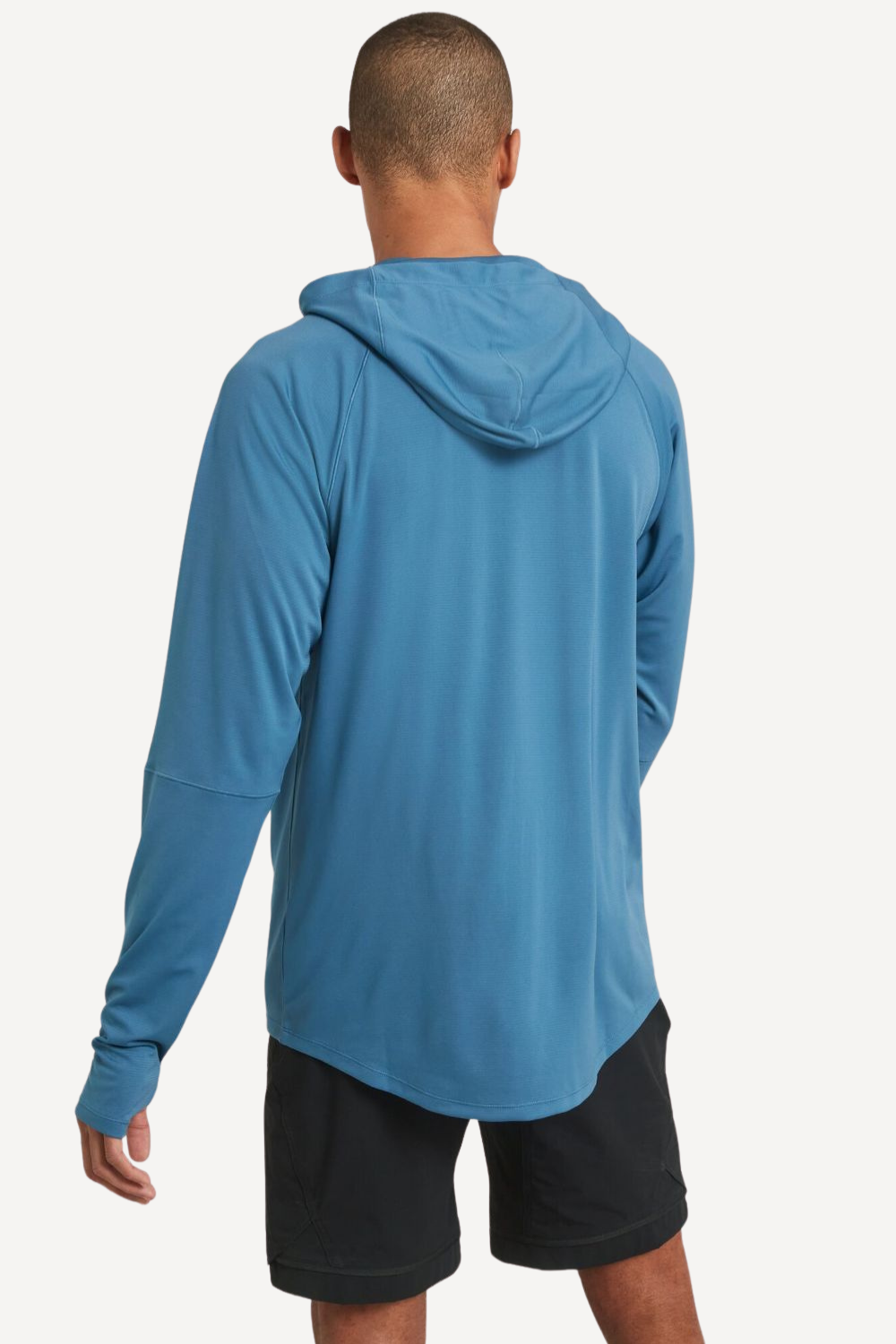Sweat à capuche anti-UV bleu pour homme, léger et respirant, offrant une protection UPF 50+.