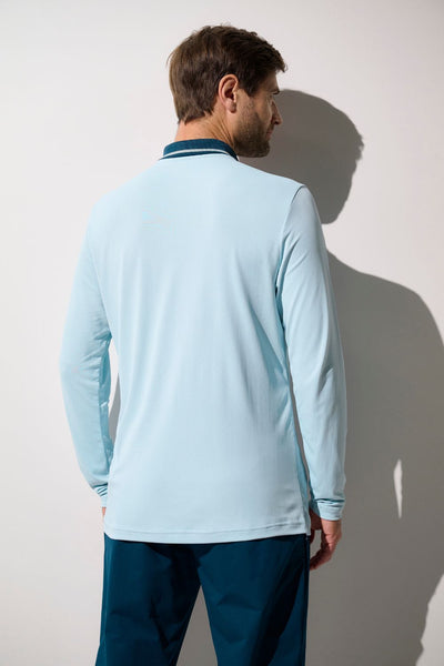 Polo anti-UV - Augusta bleu clair pour homme, léger et respirant, offrant protection solaire UPF 50+.