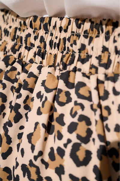 Tissu de pantalon anti-UV - Positano à motif léopard, élasticité confortable pour femme, protection solaire UPF 50+.