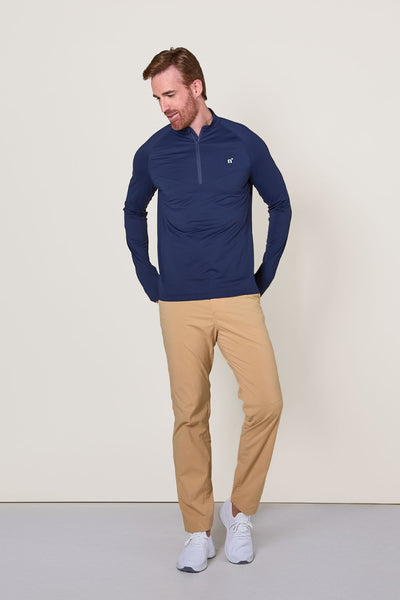 T-shirt zippé anti-UV - Boston pour homme, bleu marine, léger et élégant, idéal pour activités de plein air.
