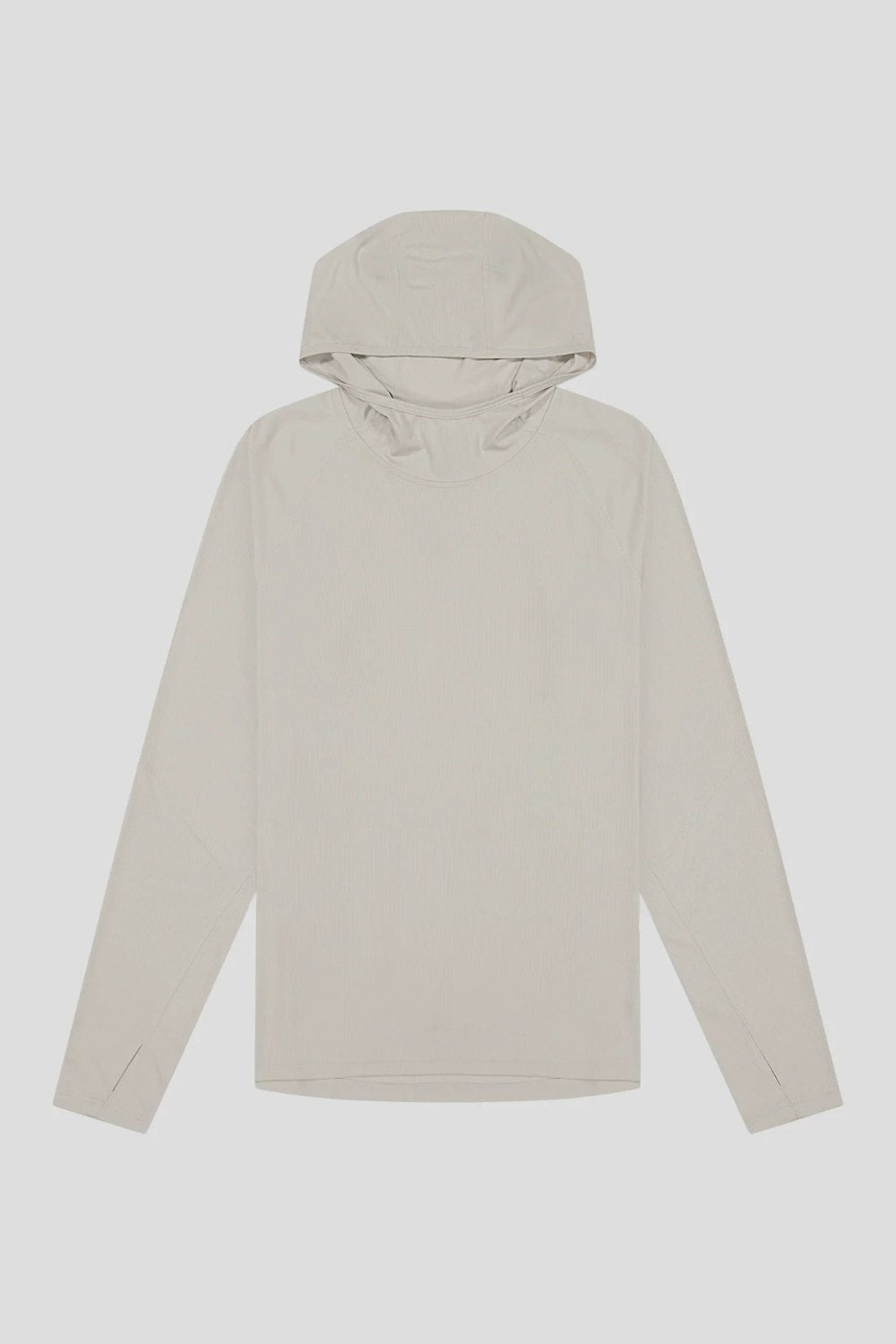 Sweat-shirt anti-UV beige Sun Stopper pour homme, léger et élégant avec capuche, UPF 50+ pour protection solaire.