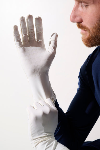 Gants anti-UV - Mojave blancs pour homme, offrant protection solaire UPF 50+ et confort pour activités extérieures.