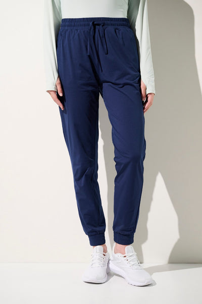 Pantalon anti-UV - Oasis bleu pour femme, léger et respirant, idéal pour des activités en plein air avec protection UPF 50+.