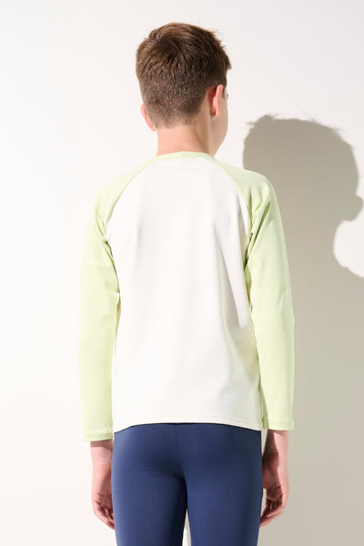 T-shirt de bain anti-UV - Fidji pour garçon, manches longues, tissu léger UPF 50+, parfait pour la plage.
