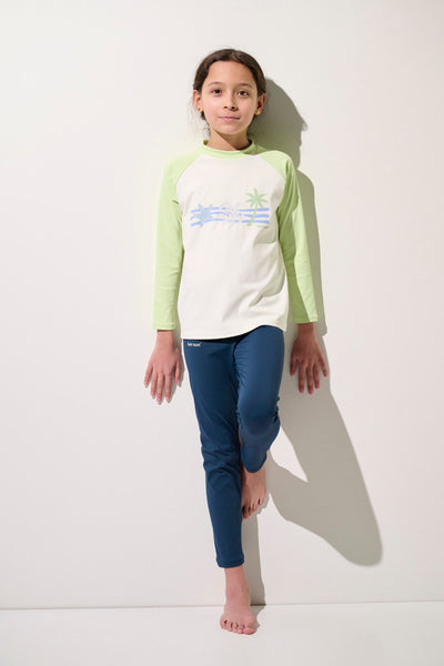 T-shirt de bain anti-UV - Fidji pour fille, manches longues UPF 50+ en lycra, léger et respirant.