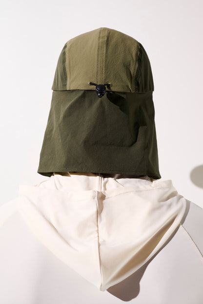 Casquette anti-UV - Sequoia olive, avec protection complète de la nuque, idéale pour le sport en plein soleil.