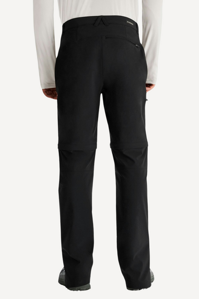 Pantalon anti-UV noir pour homme, léger et extensible, idéal pour les activités de plein air avec protection UPF 50+.