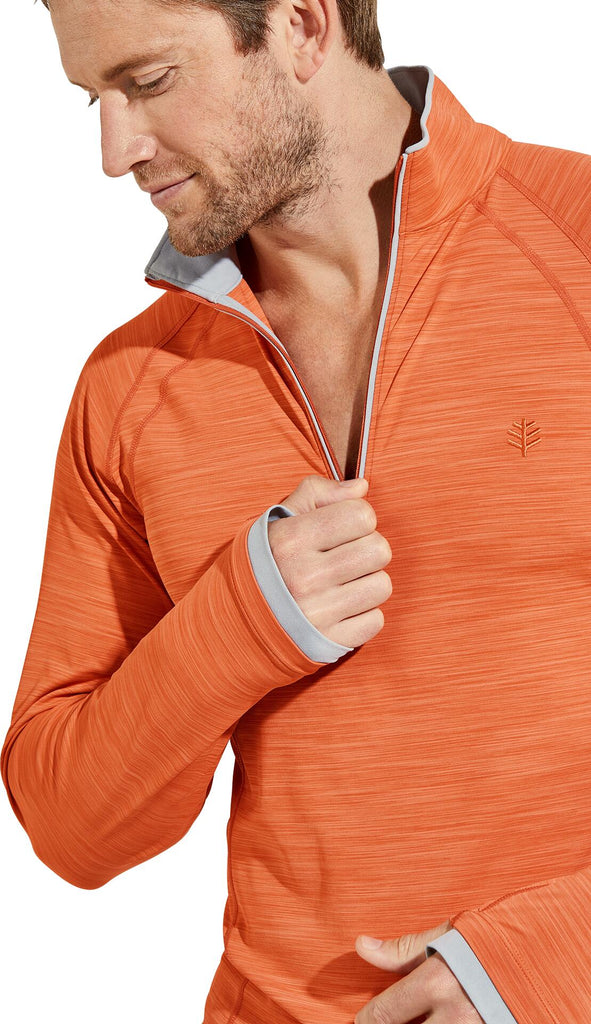 T-shirt anti-UV de bain avec demi-zip - Ultimate - Coolibar - Orange