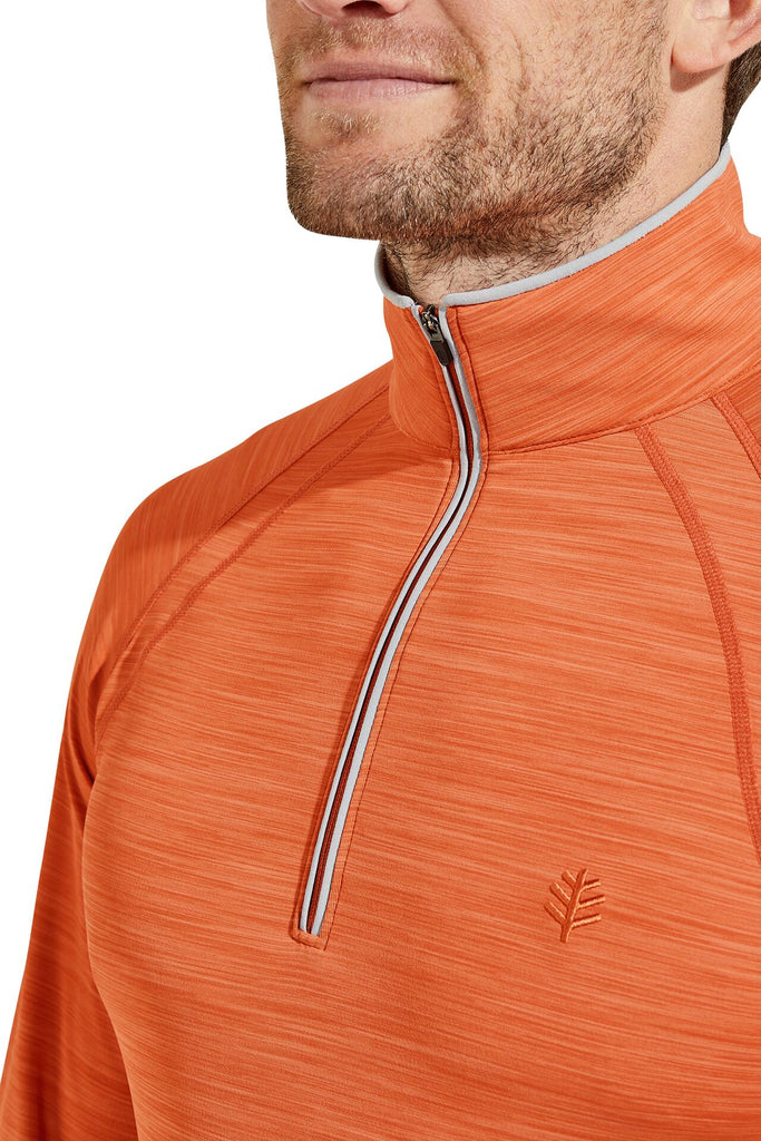 T-shirt anti-UV de bain avec demi-zip - Ultimate - Coolibar - Orange