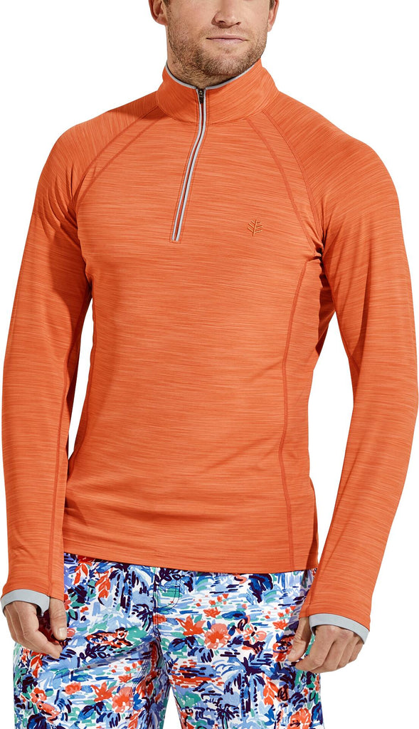 T-shirt anti-UV de bain avec demi-zip - Ultimate - Coolibar - Orange