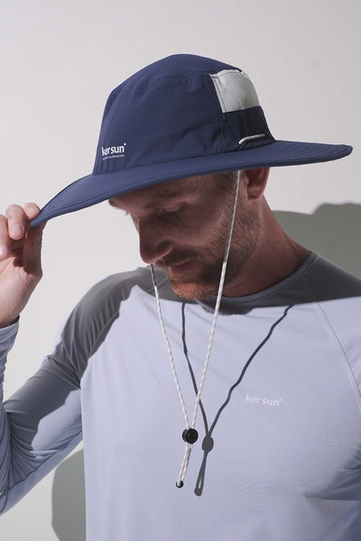 Chapeau anti-UV - Oasis bleu UPF 50+ pour homme, léger et respirant, parfait pour les activités en extérieur.