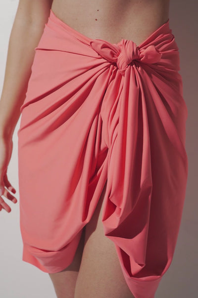 Sun wrap anti-UV - Capri, jupe légère rose, élégante et respirante, idéale pour la protection solaire.