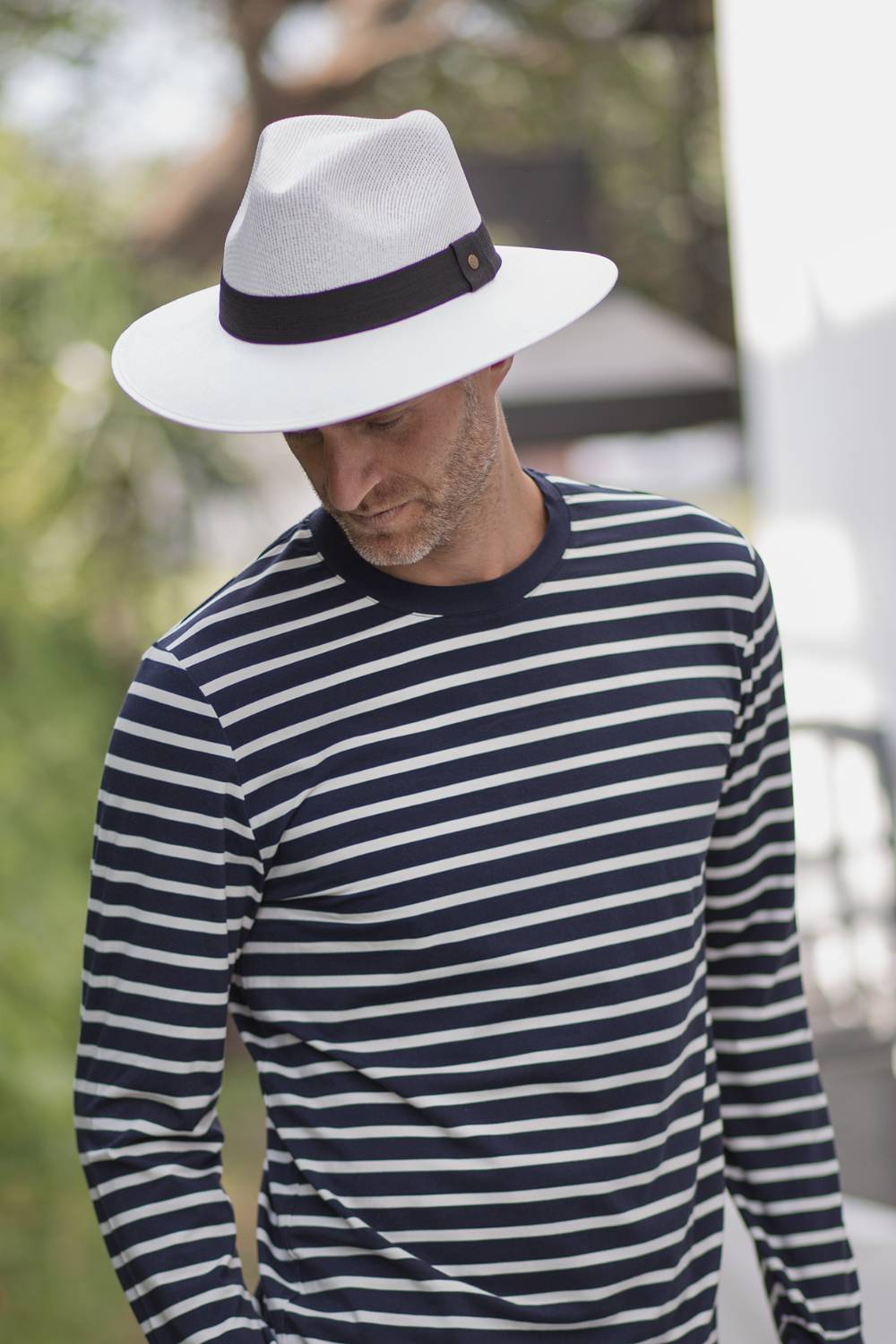 T-shirt anti-uv homme à manches longues Nuvées - Marinière Bleue - KER SUN