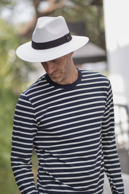 T-shirt anti-uv homme à manches longues Nuvées - Marinière Bleue - KER SUN
