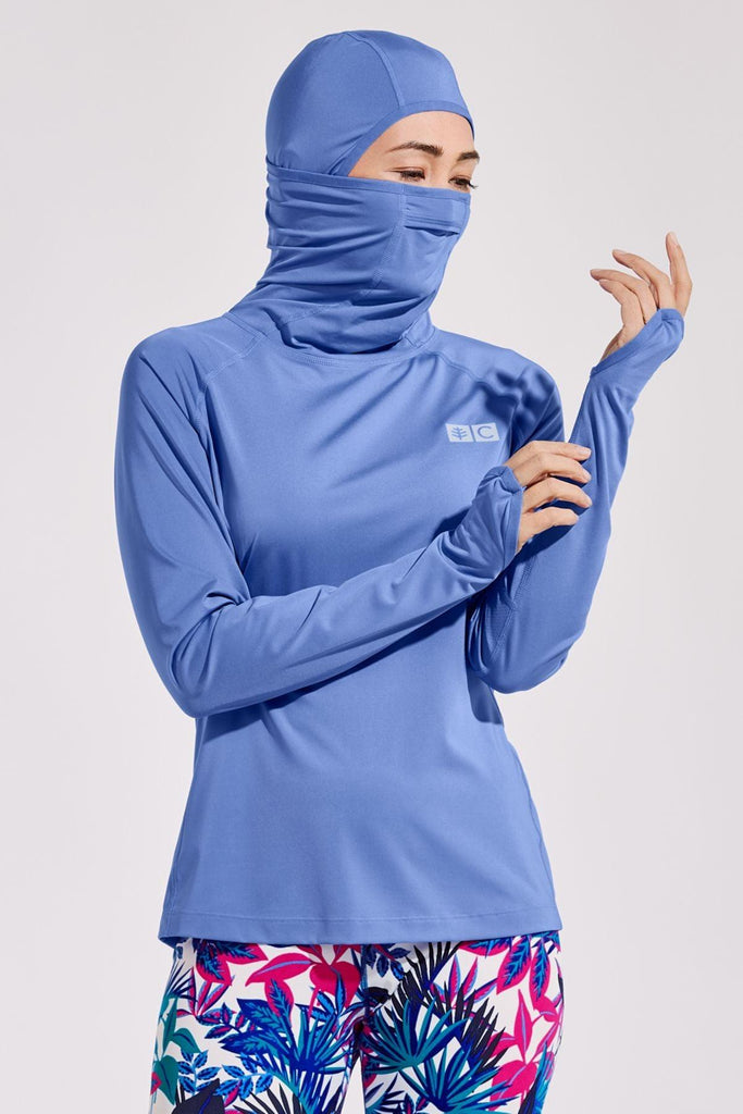 T-shirt anti-UV femme aquatique à capuche - Paros - Coolibar - KER-SUN