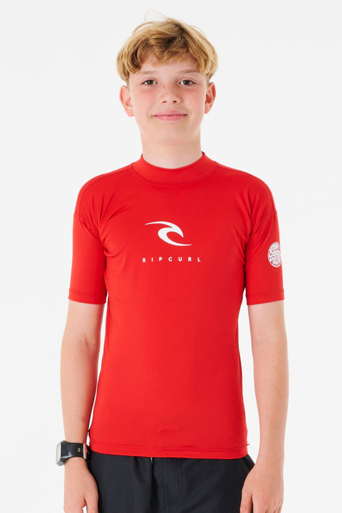 T-shirt anti UV enfant - RASH VEST - Rip Curl rouge