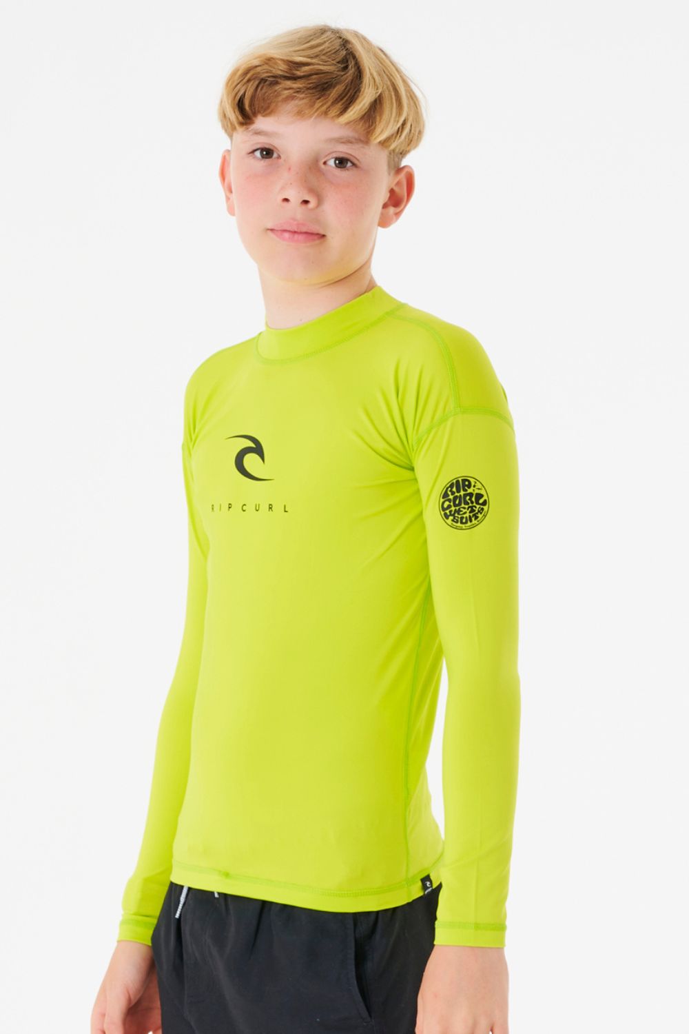 Camiseta manga larga Surf con Proteccion UV amarillo niños
