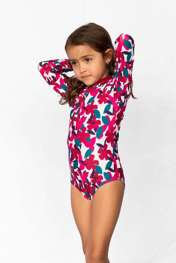 Maillot de bain anti-UV fille - Hibiscus - Nuvées - KER-SUN